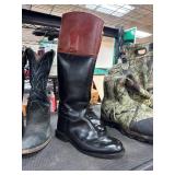 Black and Brown Leather Riding Boots, Size 8