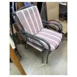 Two Metal Patio Chairs with Cushions