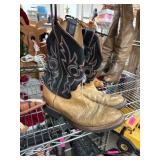 Justin Cowboy Boots with Black and Tan Leather Des