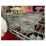 6 Clear Ribbed Glass Teacups or Tumblers