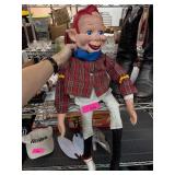 Ventriloquist Dummy with Plaid Shirt and Black Pan