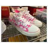 Pink Ribbon Canvas Shoes Size 9 With White Soles