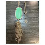 Kendra Scott Necklace with Green Pendant and Tasse