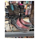 Black and Red Alligator Cowboy Boots from Mexico
