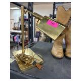 Brass Adjustable Desk Lamp with Rectangular Shade
