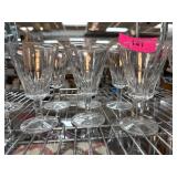 Six Clear Stemmed Glasses