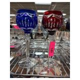 Colored Cut Glass Goblets