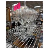 8 Clear Glass Wine Goblets with NOEL Stem Design