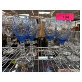 Blue and Clear Glass Goblets