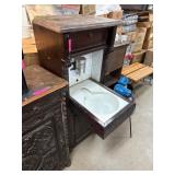 Antique Barbers Shaving Sink w Tweeten Talc Dispen