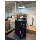 Black Rolling Leather Briefcase with Telescoping H