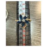 14 Karat Gold Sapphire and Diamond Ring, 2.9g