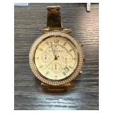 Michael Kors Gold-Tone Chronograph Watch with Rhin