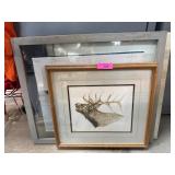 Framed Artworks Including Animal and Floral