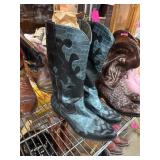 Ryanne Women’s Black and Teal Leather Cowboy