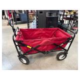 Collapsible Red Canvas Utility Wagon With Steel Fr