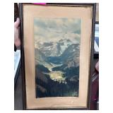 Original Watercolor of Mountain Valley Scene by Si