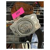 Two-Piece Leather Belt with Metal Buckle