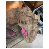 Carved Wooden Africa Plaque with Wildlife Motif