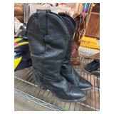 Durango Black Leather Cowboy Boots, Size 5.5