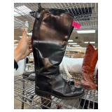 Saddle Craft Black Leather Riding Boots, Size 8 Wi