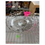 Glass Bowl with Sterling Silver Overlay and Floral