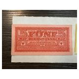 German 5 Reichspfennig Payment Note