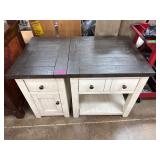 Two-Tone Wooden End Tables With Storage