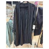 Zara Basic Striped Open-Front Longline Jacket