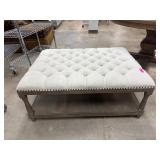 Tufted Upholstered Coffee Table with Shelf