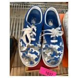 Blue and Gray Camo Vans Shoes, Size 6.5 US Juniors