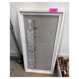 White-Washed Framed Hello Sunshine Decor Piece