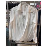 Bellatrix Womens White Wrap-Style Top, Size M