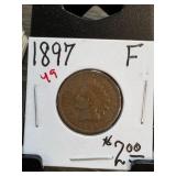 1897 Indian Head Cent in Fine Condition