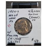1954-S Jefferson Nickel MS64 With Full Steps