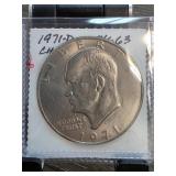 1971-D Eisenhower One Dollar Coin in MS63 Conditio