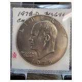 1978-D Eisenhower Dollar MS64+ Certified Coin