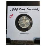 One Gram .999 Fine Silver Coin with Fish Design