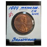 1999 Lincoln Cent With Broadstruck Error