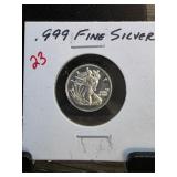 1 Gram .999 Fine Silver Round in Protective Holder