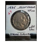 1935 Buffalo Nickel with Mint Error and Strong Cla