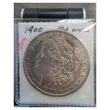 1900 Morgan Silver Dollar in AU Condition
