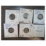 Five Circulated Coins from Norway with Dates and V