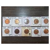 1940s Lincoln Wheat Pennies Graded MS64-MS66