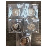 5 U.S. JFK Half Dollar Proof Unc Coins