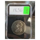 1836 Capped Bust Half Dollar in Protective Case