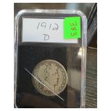 1912-D Barber Half Dollar in Protective Case