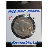 1920 Buffalo Nickel with Mint Error