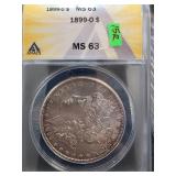 1899-O Morgan Silver Dollar ANACS MS63