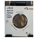 1959 Jefferson Nickel MS65 with Near Full Steps